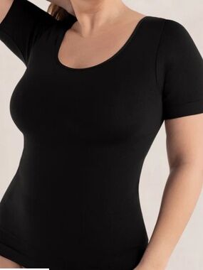 Shapermint Essentials All Day Short Sleeve Shaping T-Shirt Sz 3XL Black